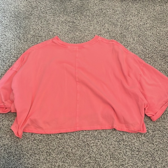 Pink, flowy, crop top. Extemely lightly worn. - Picture 2 of 2